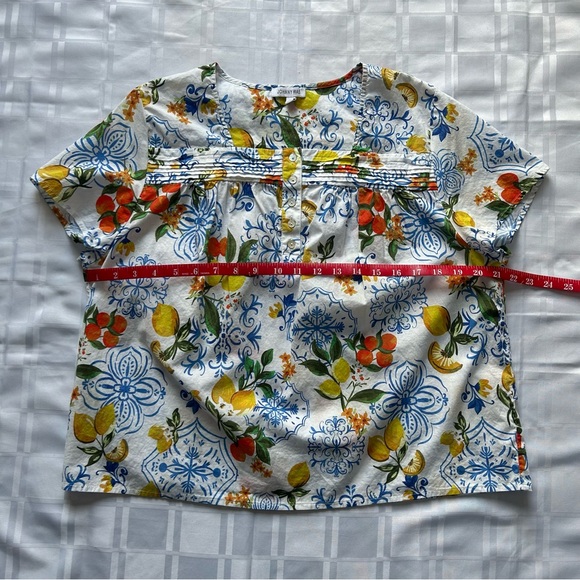 Johnny Was Lemon & Floral Print Lightweight Cotton Short Sleeve Sleep Shirt - Picture 5 of 12